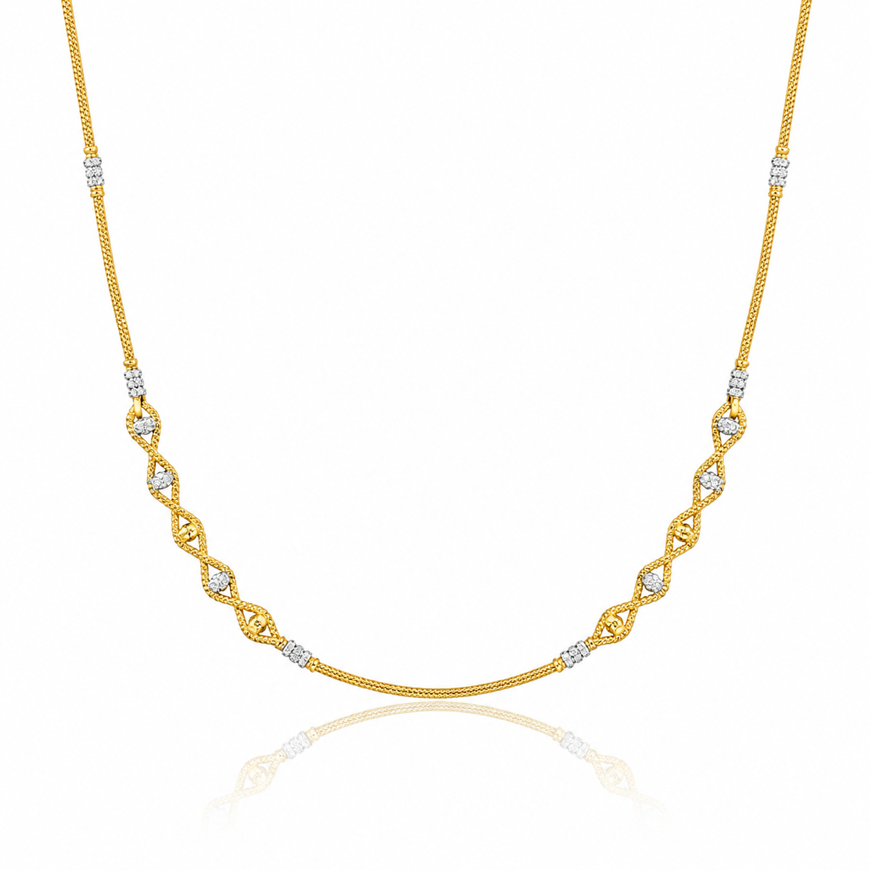Wheat Spiga Gold Chain 22KT | 18 Inch Plain Gold Chain 9.41g