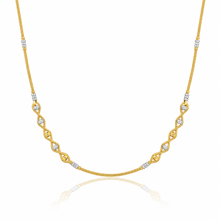 Wheat Spiga Gold Chain 22KT | 18 Inch Plain Gold Chain 9.41g