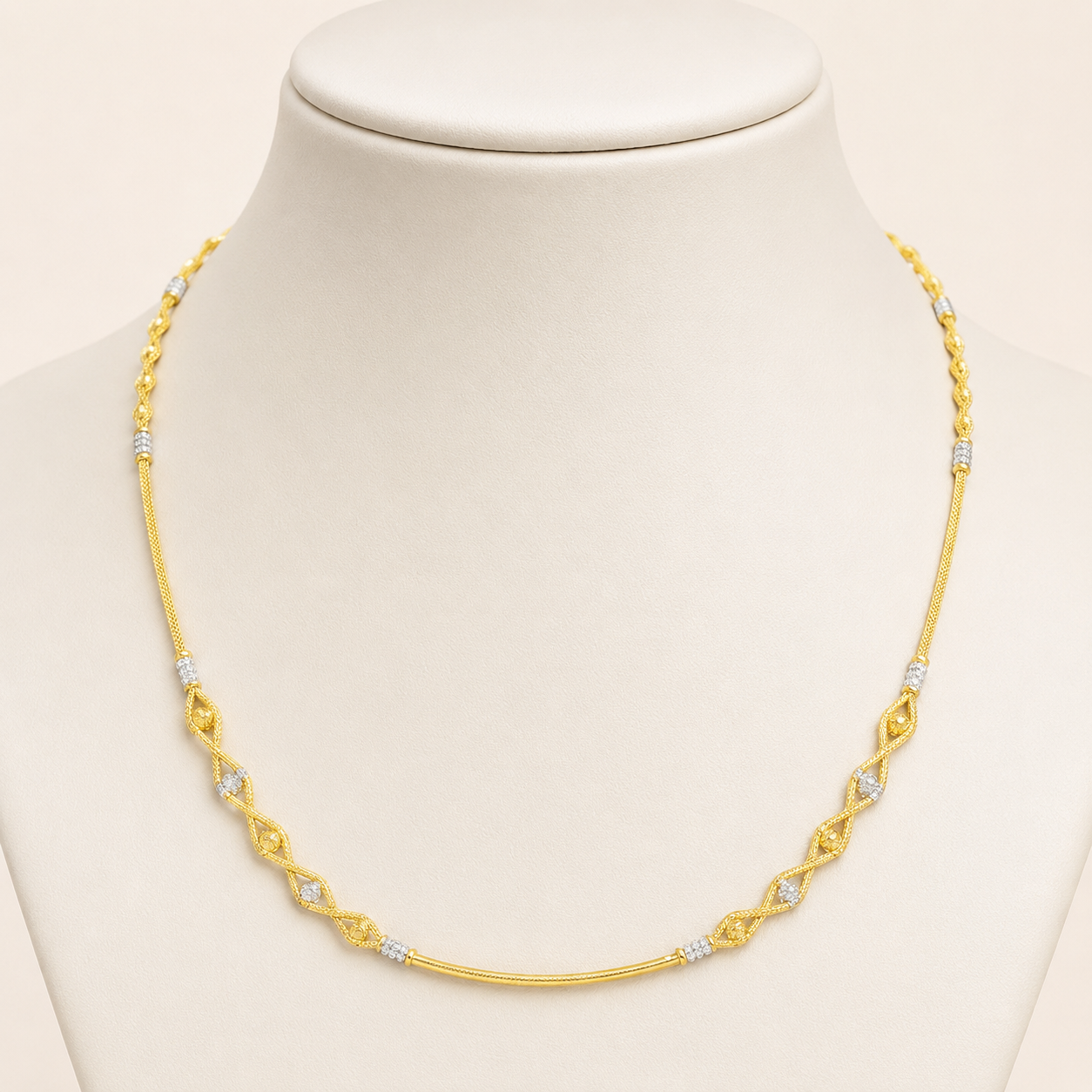 Wheat Spiga Gold Chain 22KT | 18 Inch Plain Gold Chain 9.41g
