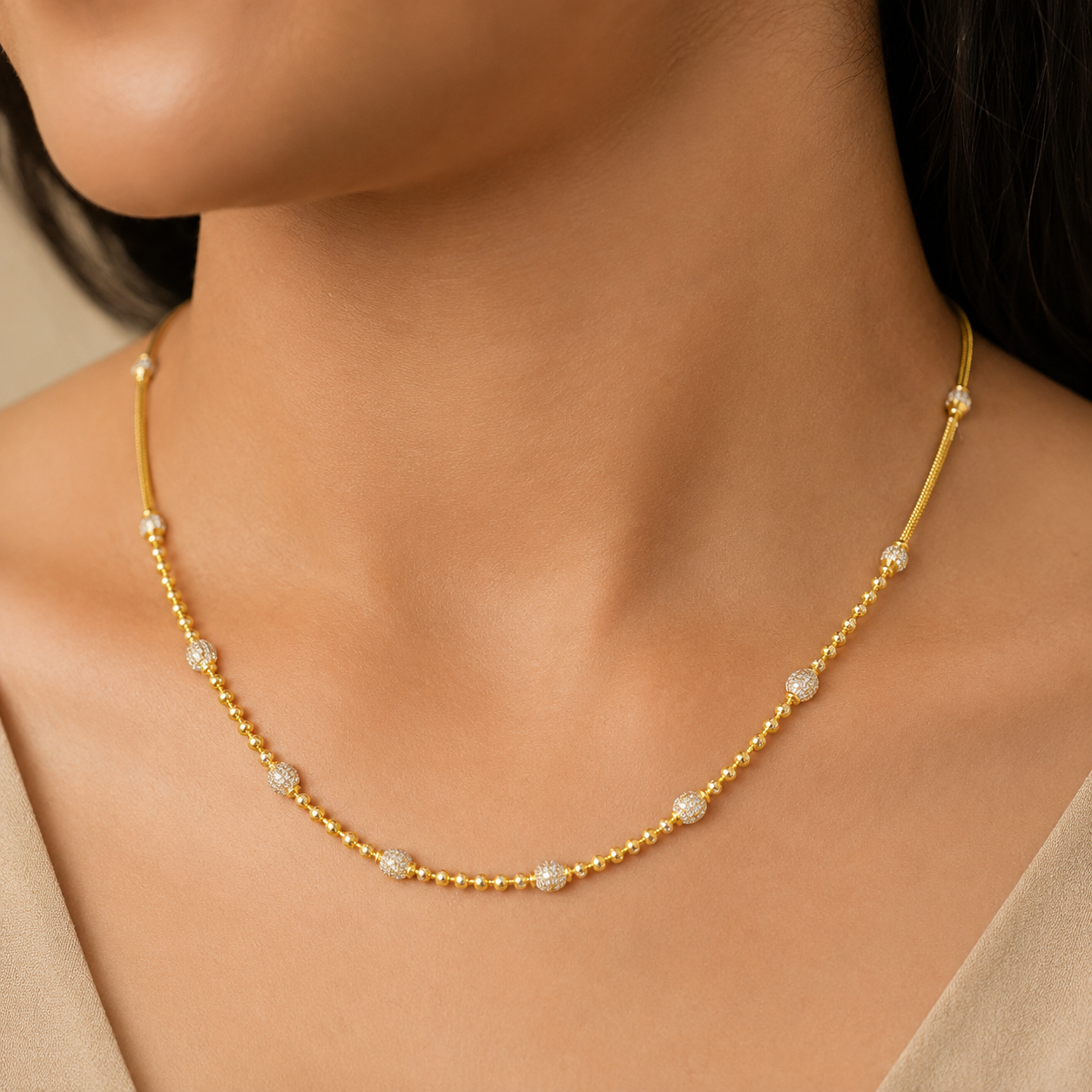 Wheat Spiga Gold Chain 22KT | 18 Inch Plain Gold Chain 8.99g II