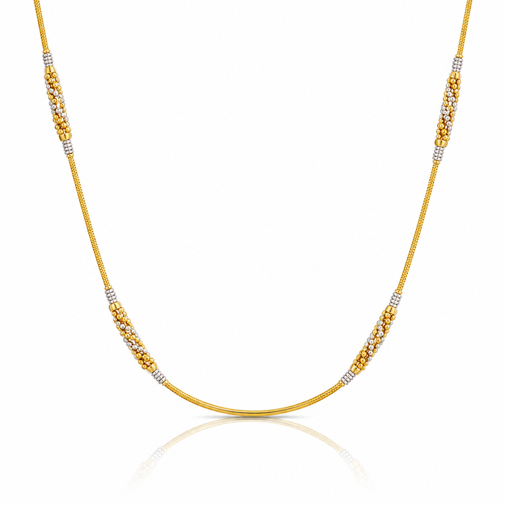 Wheat Spiga Gold Chain 22KT | 18 Inch Plain Gold Chain 8.78g