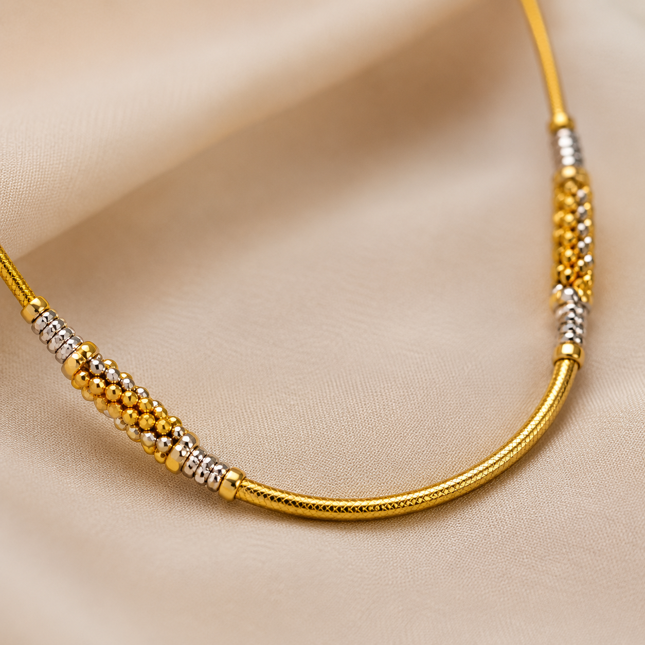 Wheat Spiga Gold Chain 22KT | 18 Inch Plain Gold Chain 8.78g