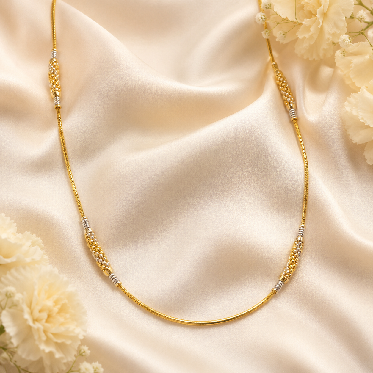 Wheat Spiga Gold Chain 22KT | 18 Inch Plain Gold Chain 8.78g