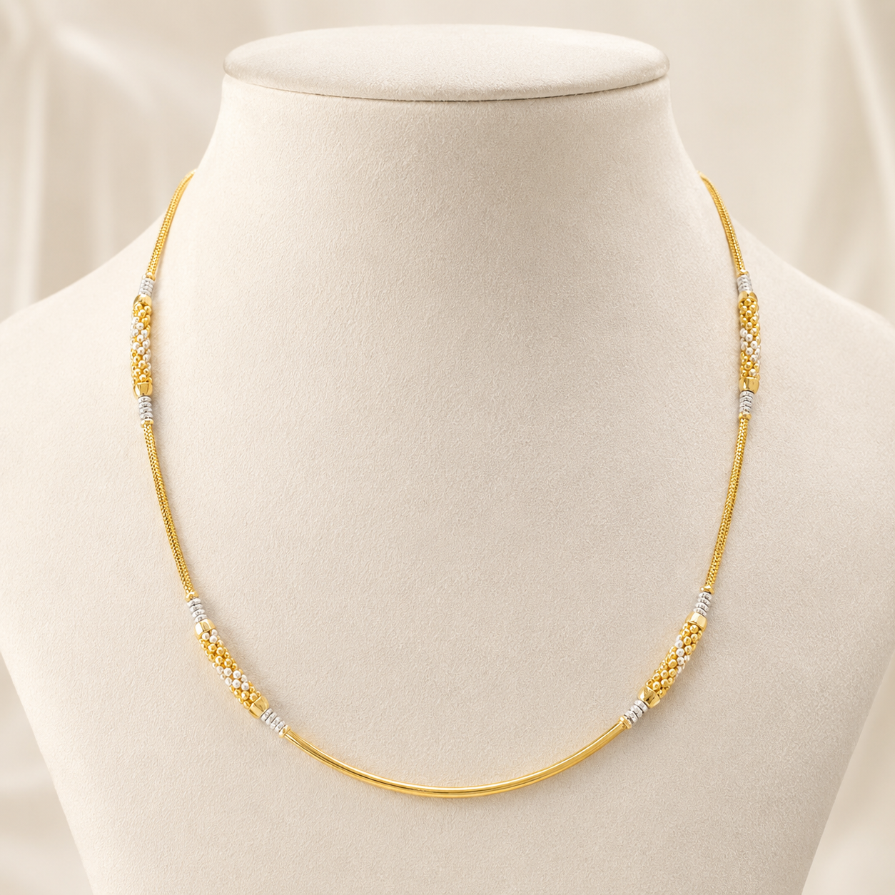 Wheat Spiga Gold Chain 22KT | 18 Inch Plain Gold Chain 8.78g