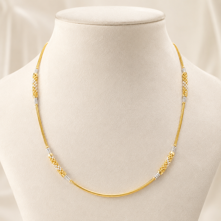 Wheat Spiga Gold Chain 22KT | 18 Inch Plain Gold Chain 8.78g