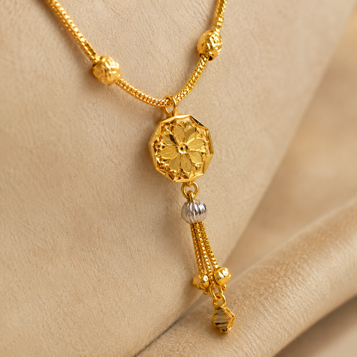 Wheat Spiga Gold Chain 22KT | 18 Inch Plain Gold Chain 8.38g