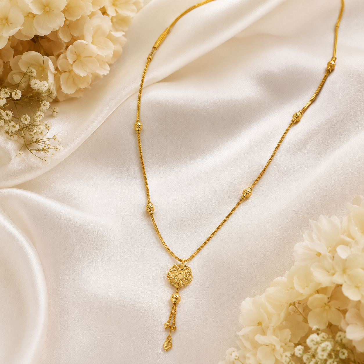 Wheat Spiga Gold Chain 22KT | 18 Inch Plain Gold Chain 8.38g