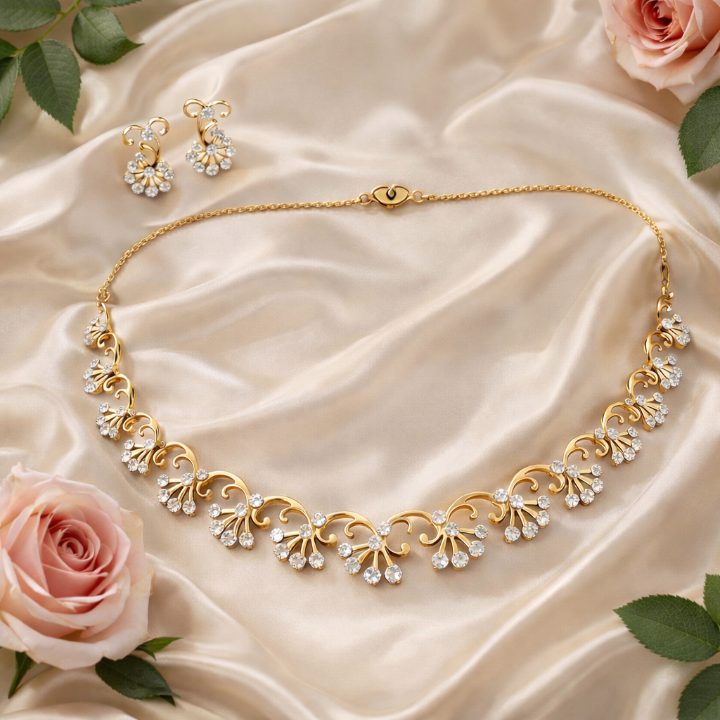 Premium Diamond Necklace Set in 14Kt Gold – IGI Certified | Savya Jewels