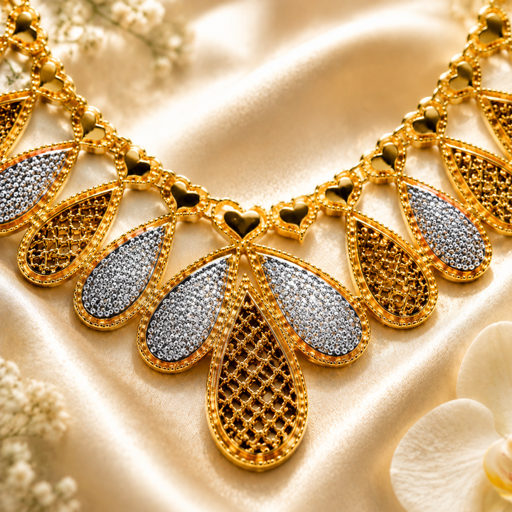 Royal Flora Gold Necklace Set