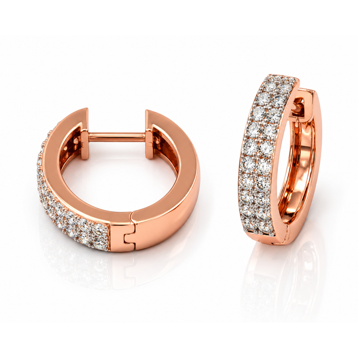 Radiant Diamond Bali Earrings – Brilliant-Cut Diamonds in 14Kt Gold with Luxurious Sparkle