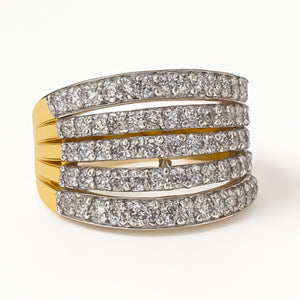 Royal Five-Tier Diamond Gold Ring | Savya Jewels | 18Kt 18-kt-gold