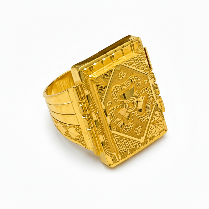Gents Design Gold Ring in Yellow Gold 22KT | Savya Jewels
