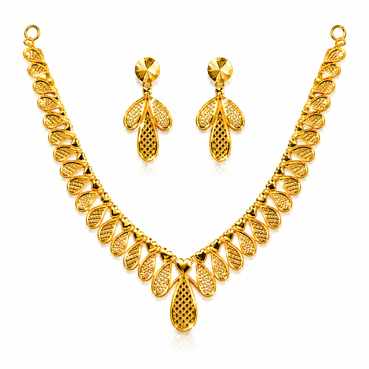 Royal Flora Gold Necklace Set