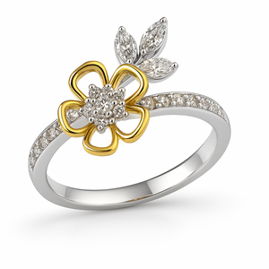 Best Dual-Tone Blossom Ring in Meerut | Savya Jewels