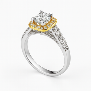 Radiant Center Diamond Ring | Savya Jewels | 18Kt 18-kt-gold