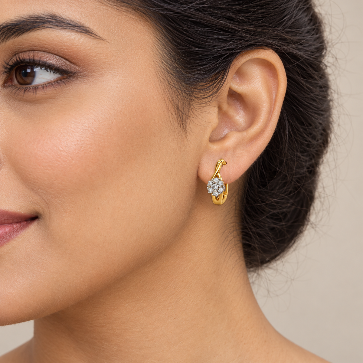 Luxury Swirl Diamond Hoop Earrings – Daily Wear