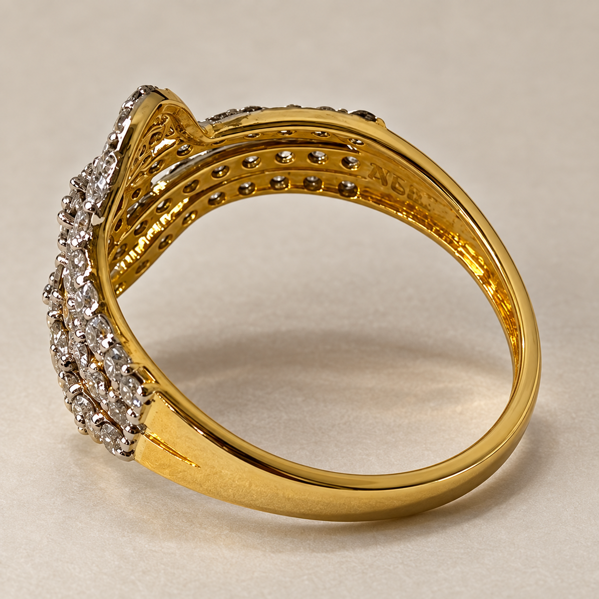 Ripple Blossom Yellow Gold Diamond Ring