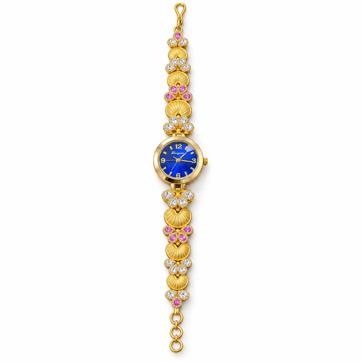 Blue Dial 925 Silver Ladies Watch with Gold-Tone Finish | Savya Jewels