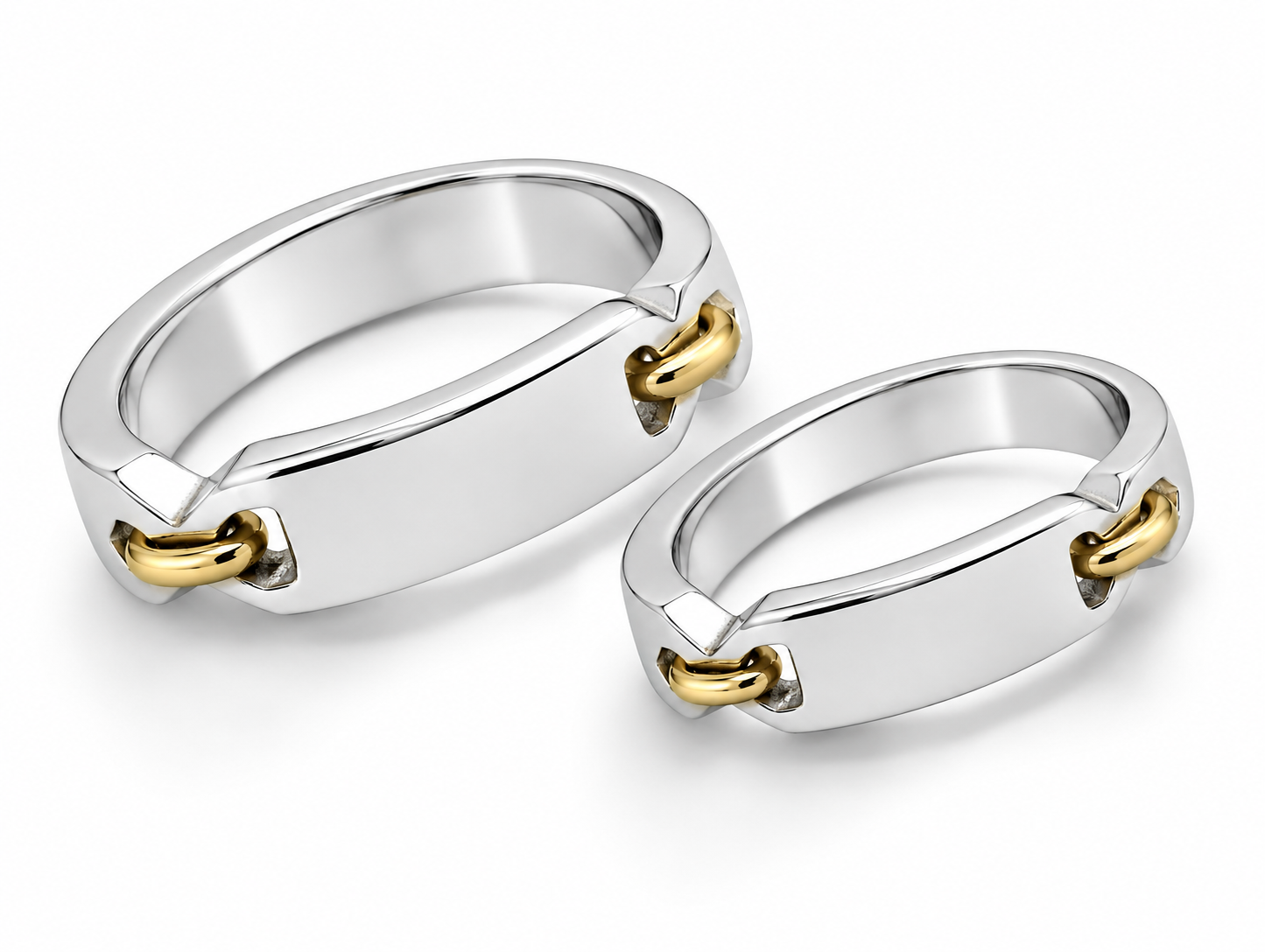 Pt950 Platinum & 18Kt Gold Couple Band | Savya Jewels