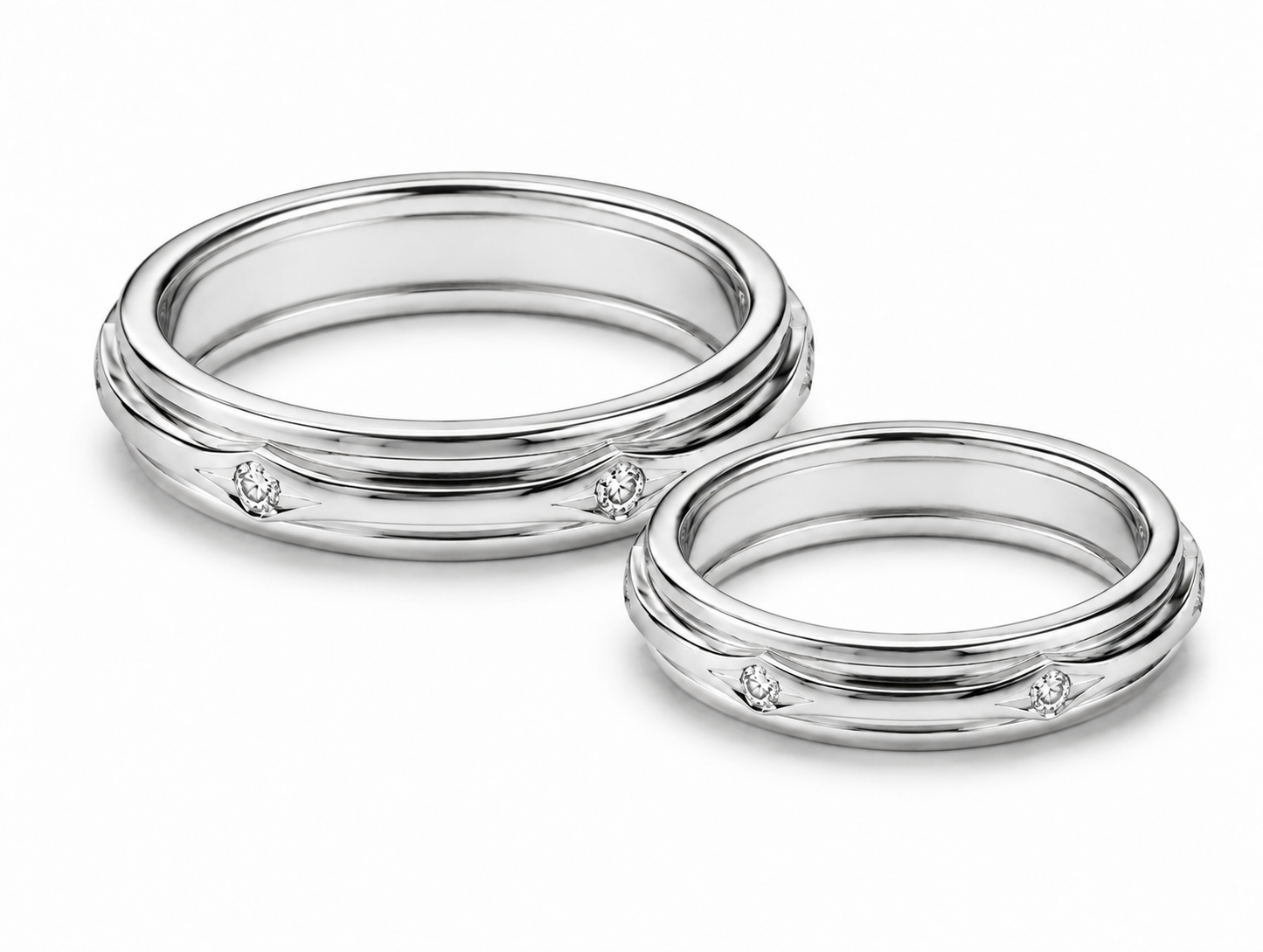 Pt950 Platinum Couple Band – Lightweight High Polish | Savya Jewels