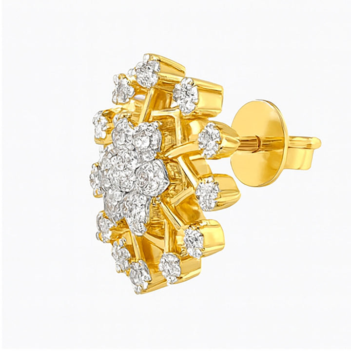 Sparkling Bloom Circle Diamond Studs