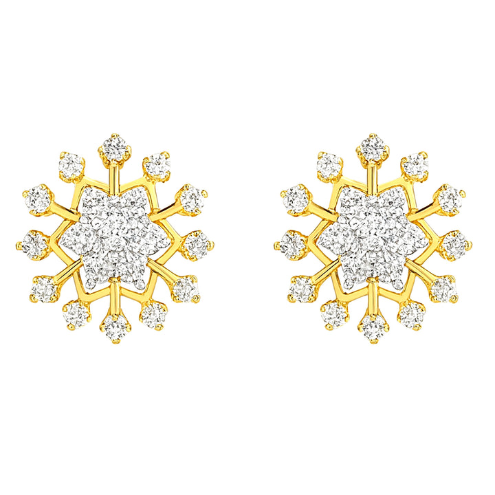 Sparkling Bloom Circle Diamond Studs