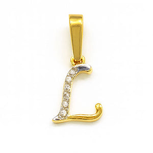 Timeless Diamond Initial L Pendant – Yellow Gold | Savya Jewels | 18-kt-gold