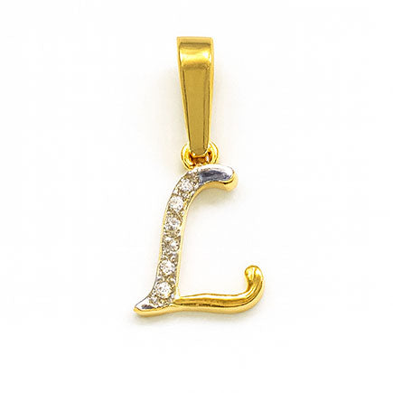 Timeless Diamond Initial L Pendant – Yellow Gold | Savya Jewels | 18-kt-gold