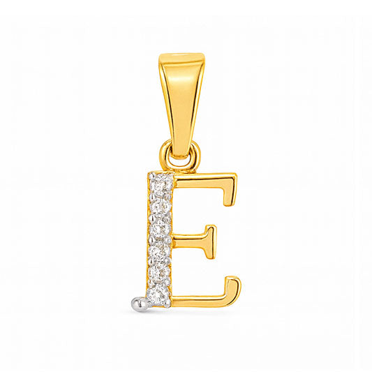 Signature Diamond “M” Pendant Necklace Charm | Savya Jewels | 14-kt-gold