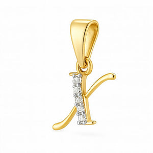 Best Pavé Diamond “X” Letter Pendant (Gold) in Meerut | Savya Jewels