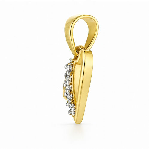 Classic Diamond V Pendant in 18K Yellow Gold