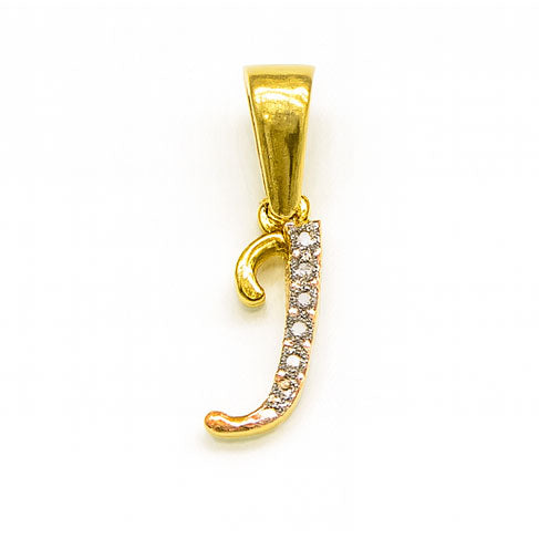 Best Minimal Diamond J Letter Pendant – Gold Finish in Meerut | Savya Jewels