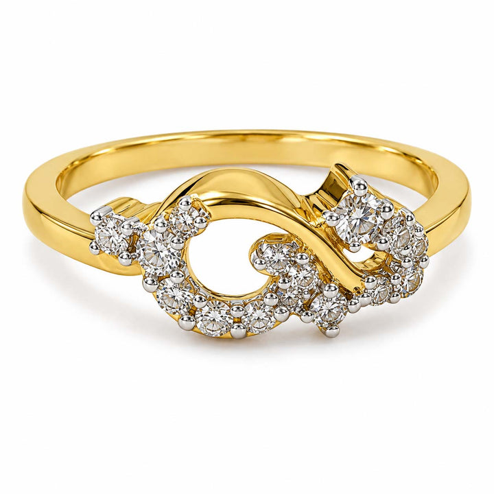 18K Gold Intertwined Loop Diamond Ring