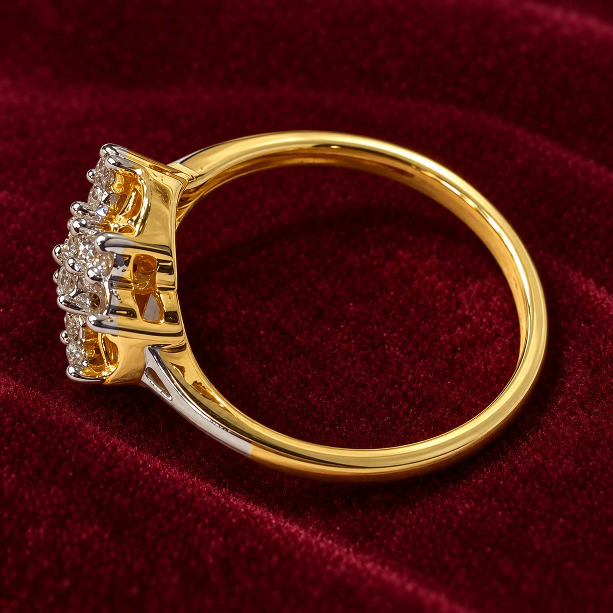 18K Gold Lattice Diamond Ring