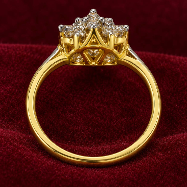 18K Gold Lattice Diamond Ring