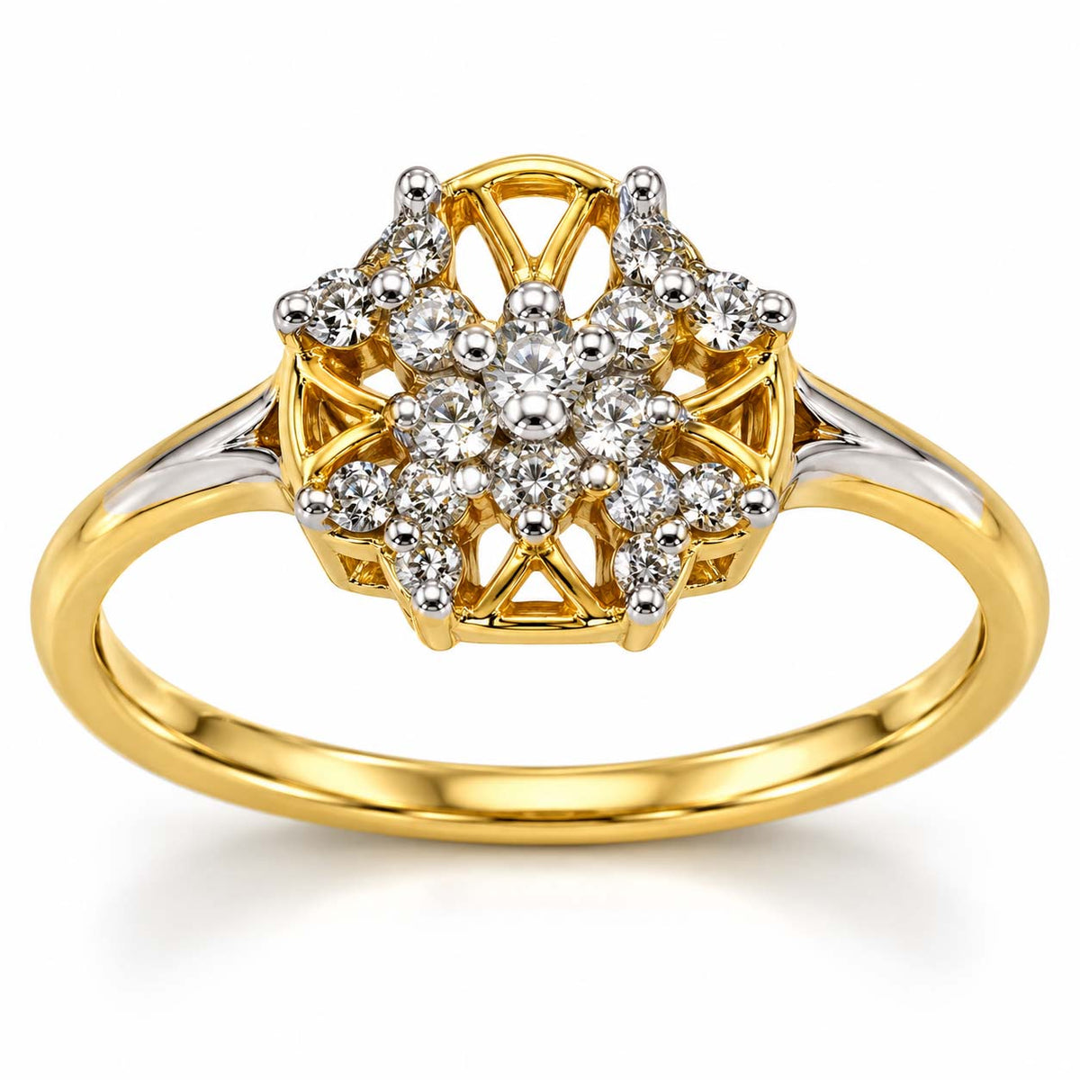 18K Gold Lattice Diamond Ring