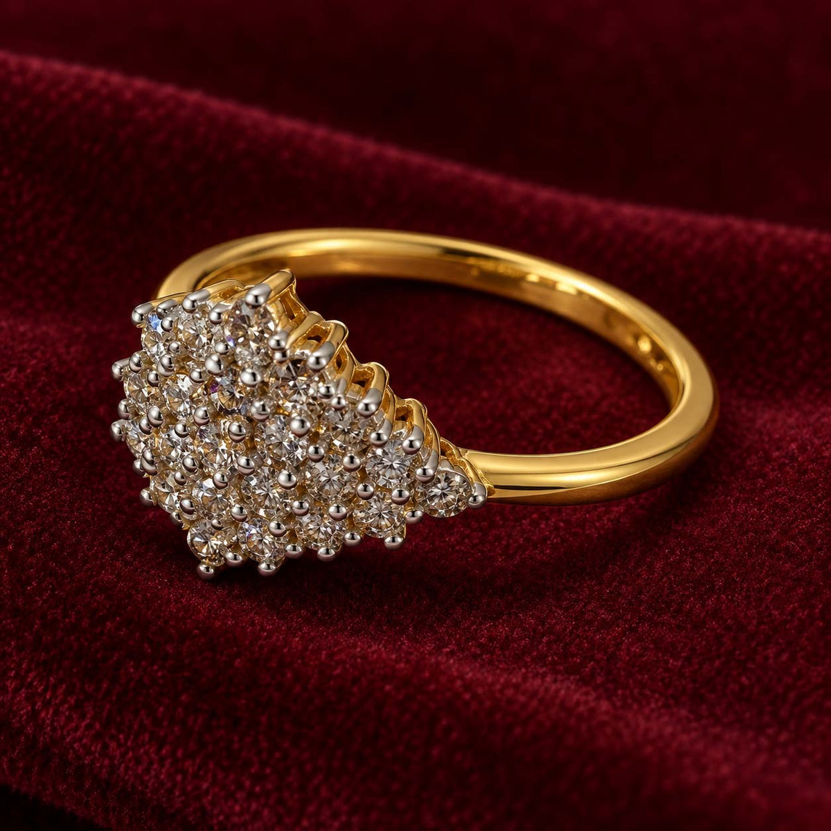 18K Gold 0.67 Ct Musical Note Diamond Ring