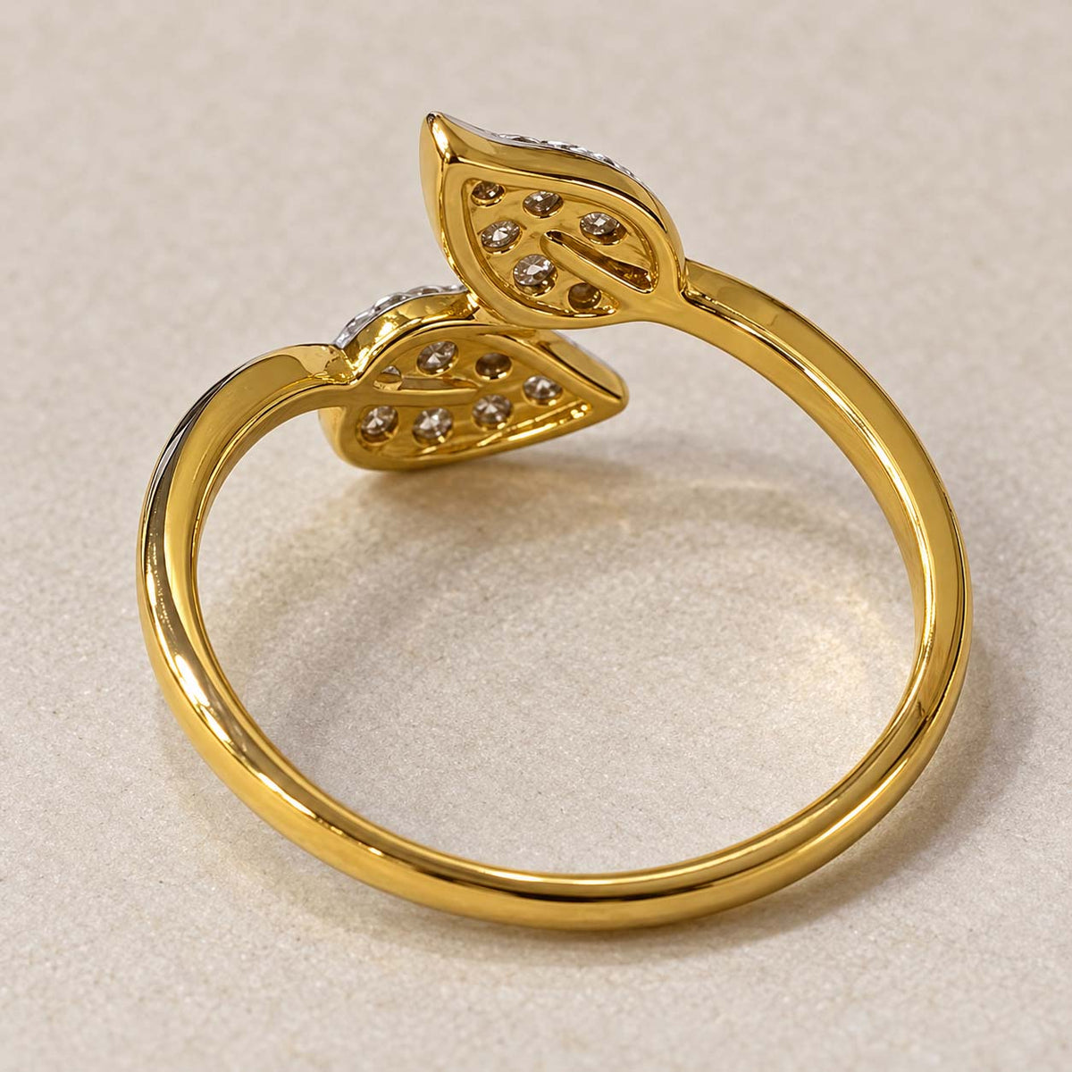 Elegant Leaf Trail Diamond Ring