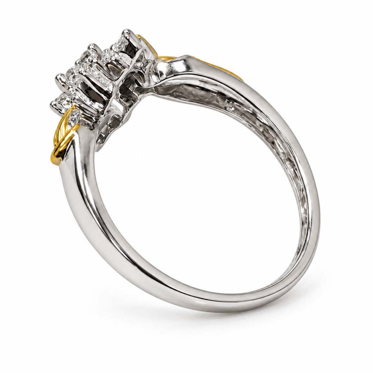 14K Gold 0.29 Ct Floral Diamond Ring
