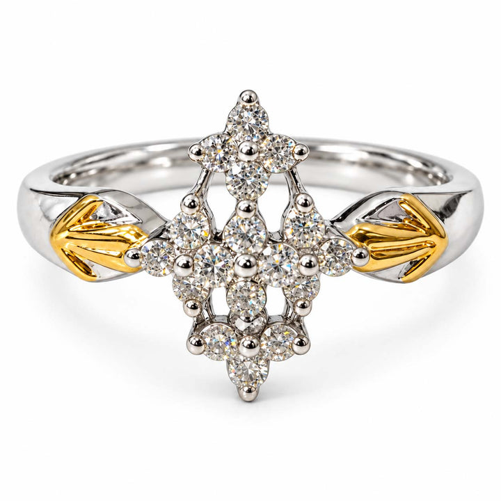 14K Gold 0.29 Ct Floral Diamond Ring