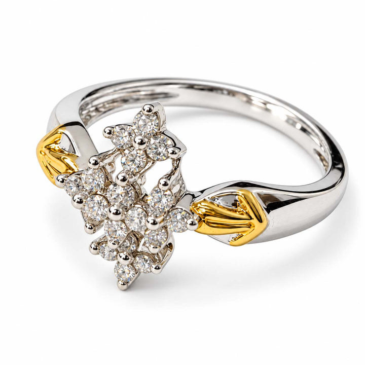 14K Gold 0.29 Ct Floral Diamond Ring