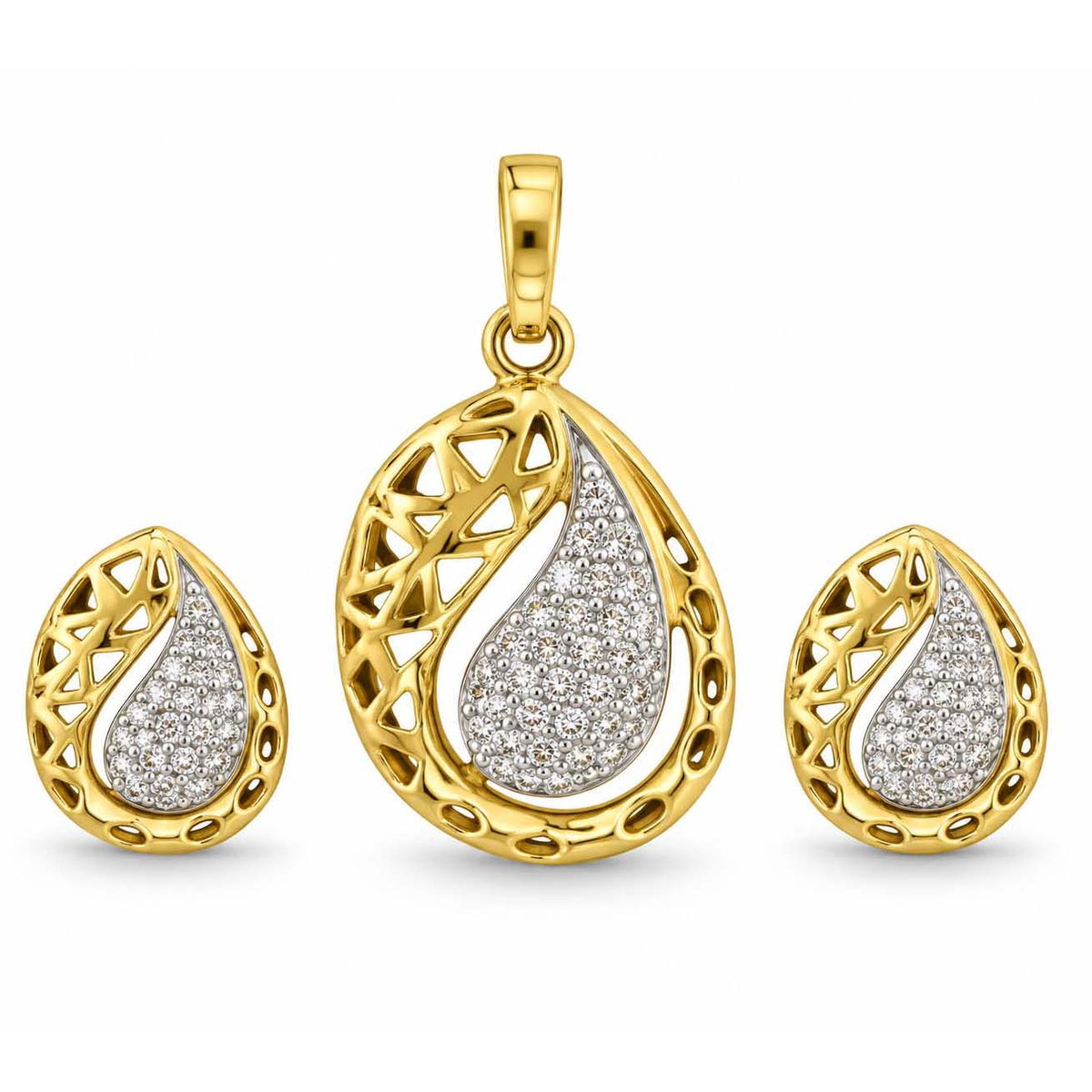 Teardrop Glow Diamond Pendant Set