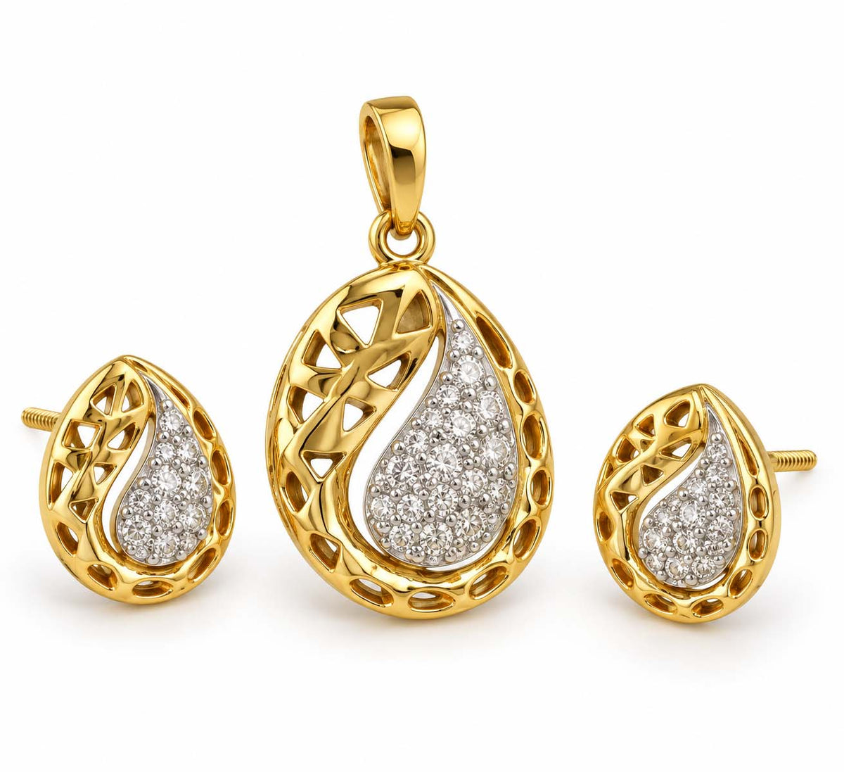 Teardrop Glow Diamond Pendant Set
