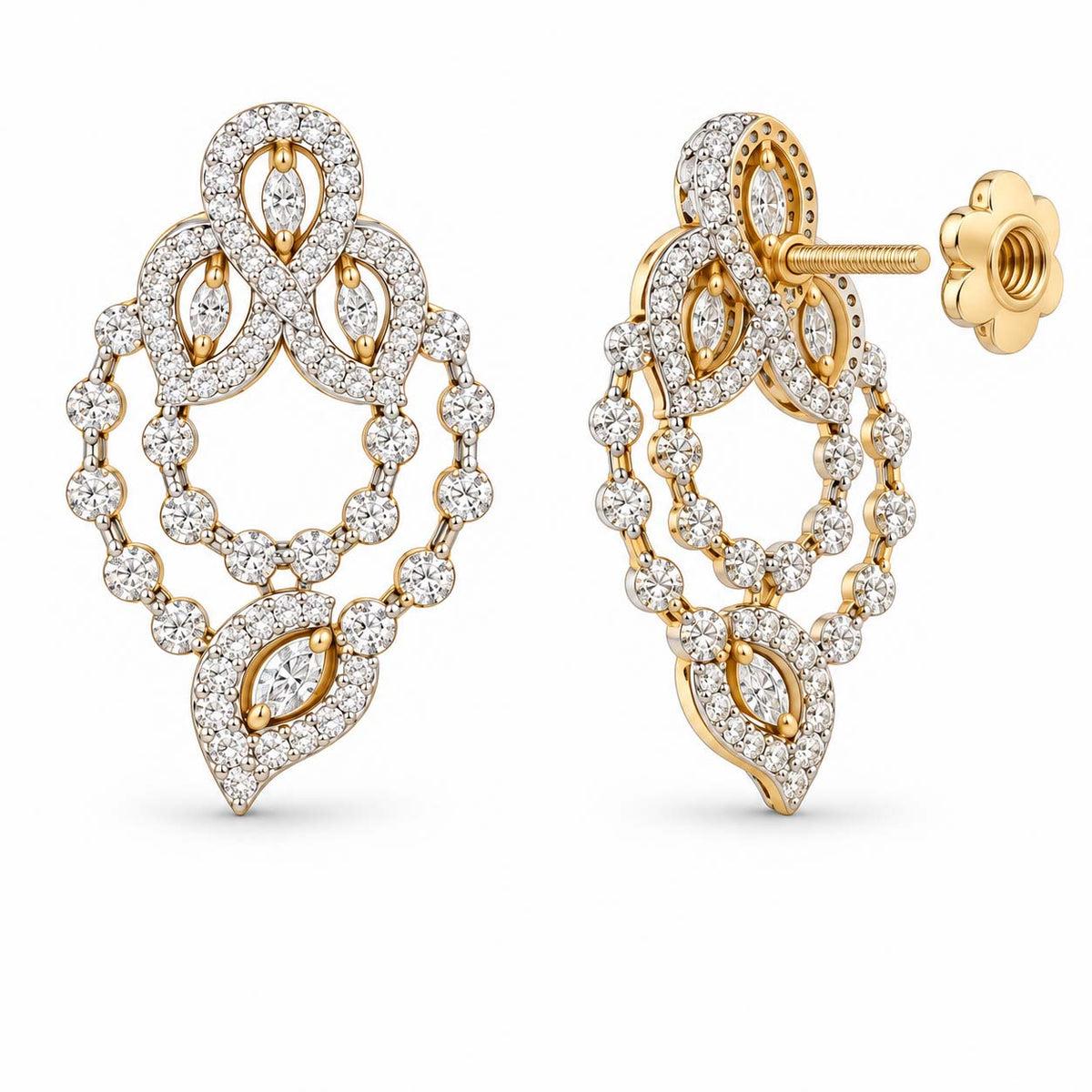 Majestic Crest 18K Gold Diamond Pendant Set