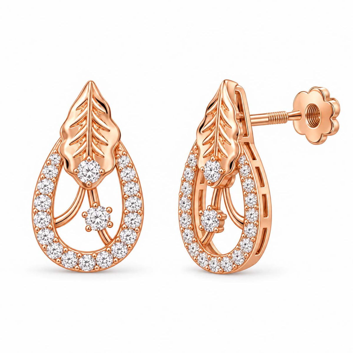Eterna Wave 18K Gold Diamond Pendant Set