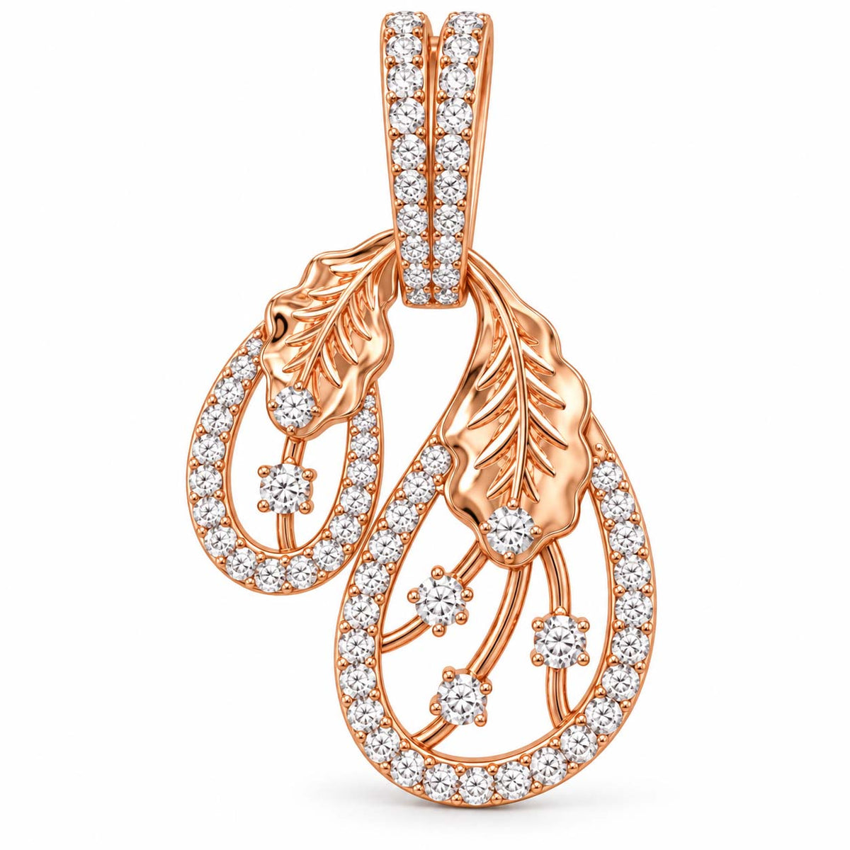Eterna Wave 18K Gold Diamond Pendant Set