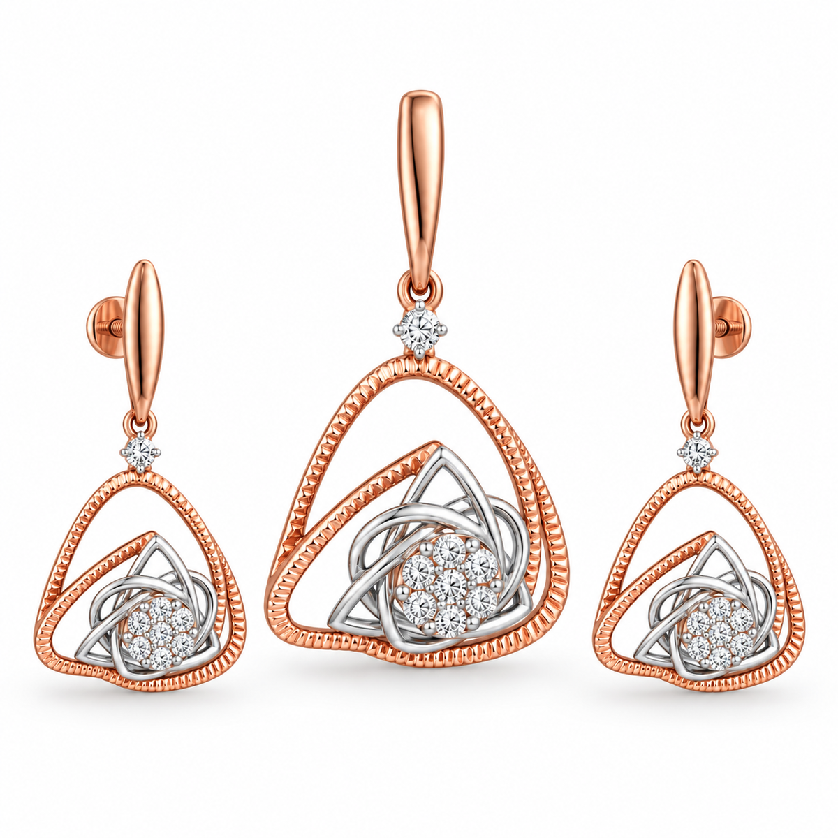 Trinity Glow Diamond Pendant Set