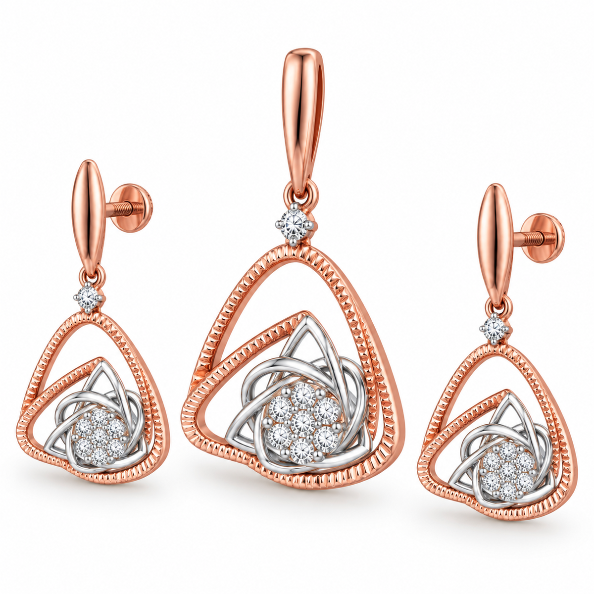 Trinity Glow Diamond Pendant Set