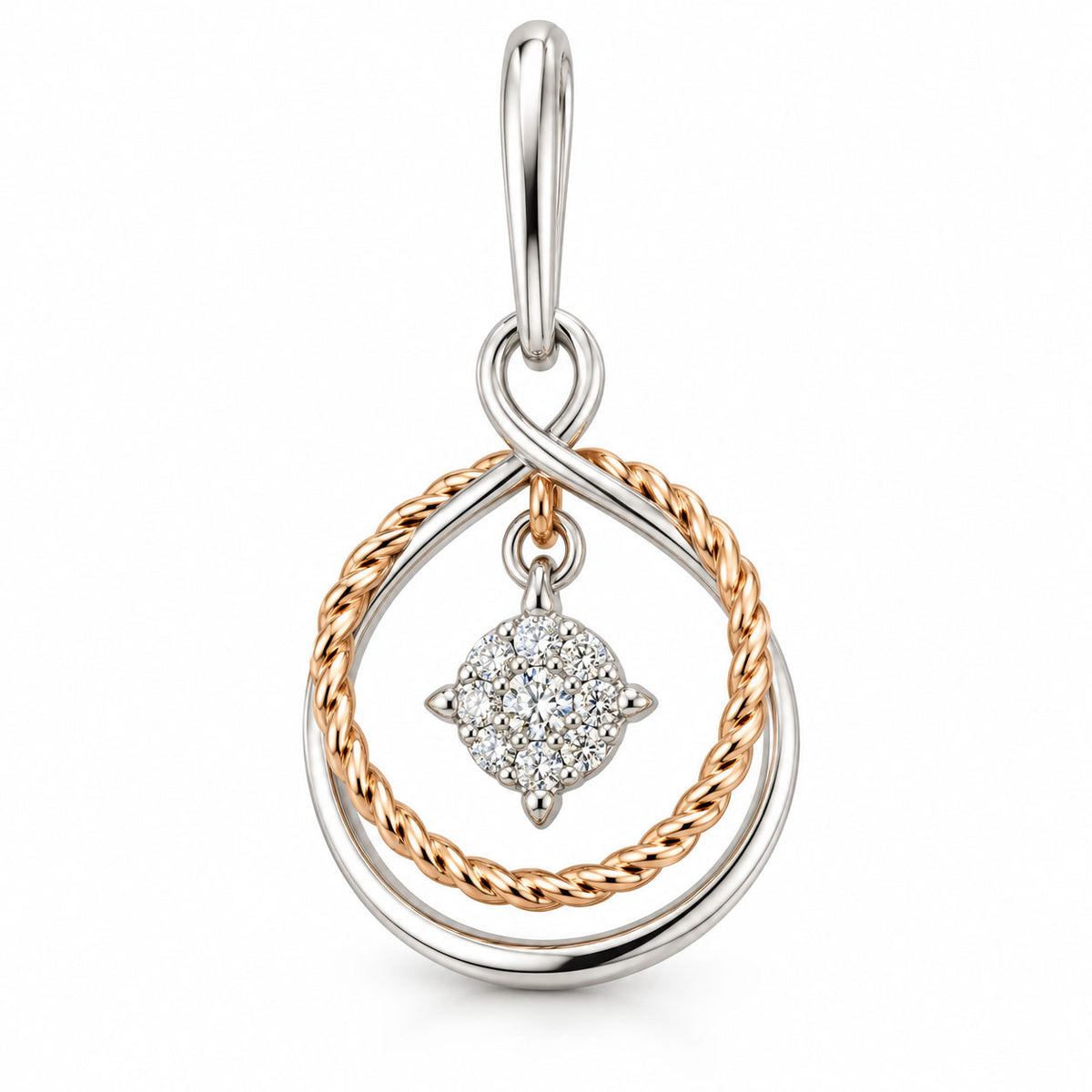 Circle Grace Diamond Pendant Set | Savya Jewels