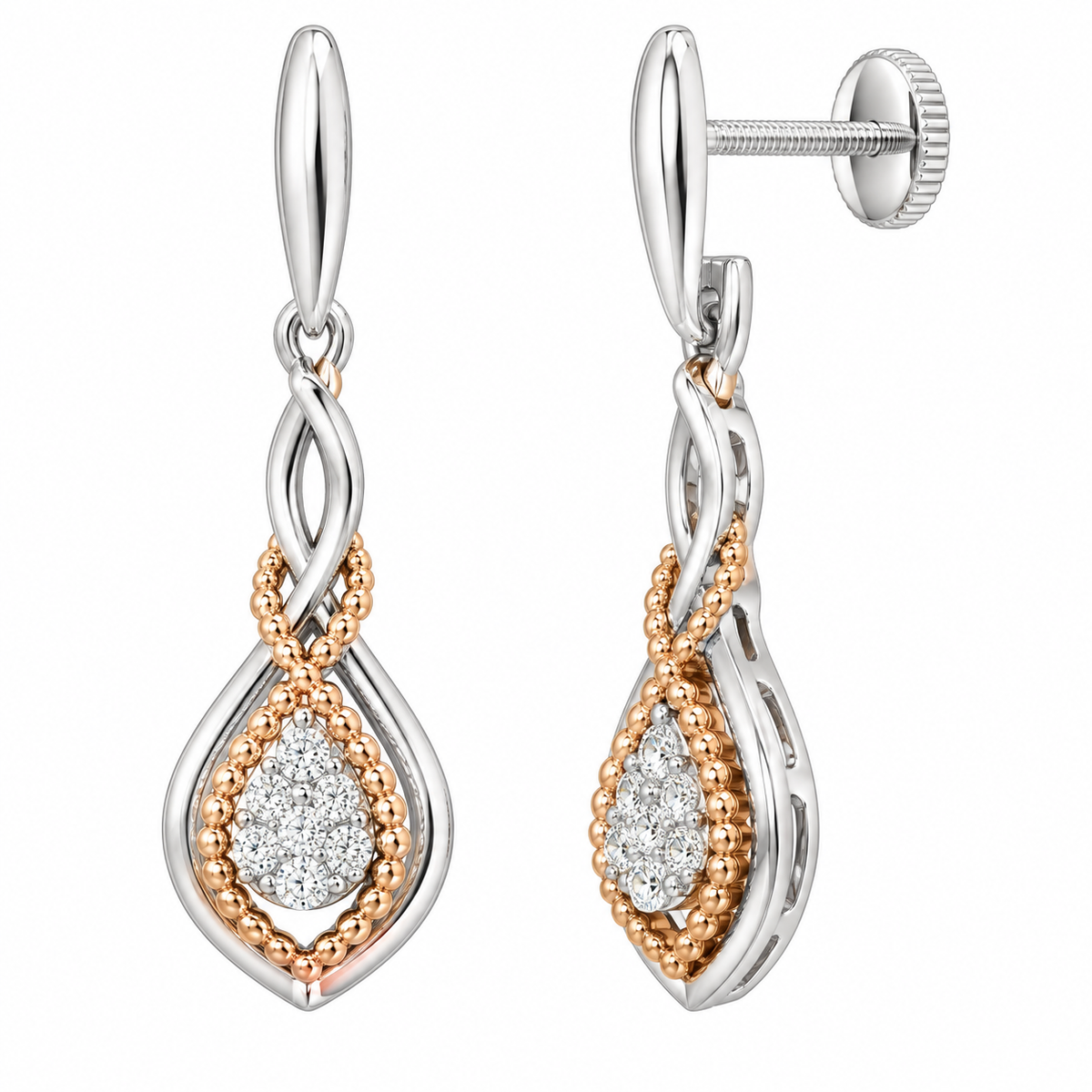 Drop Spark Diamond Pendant Set